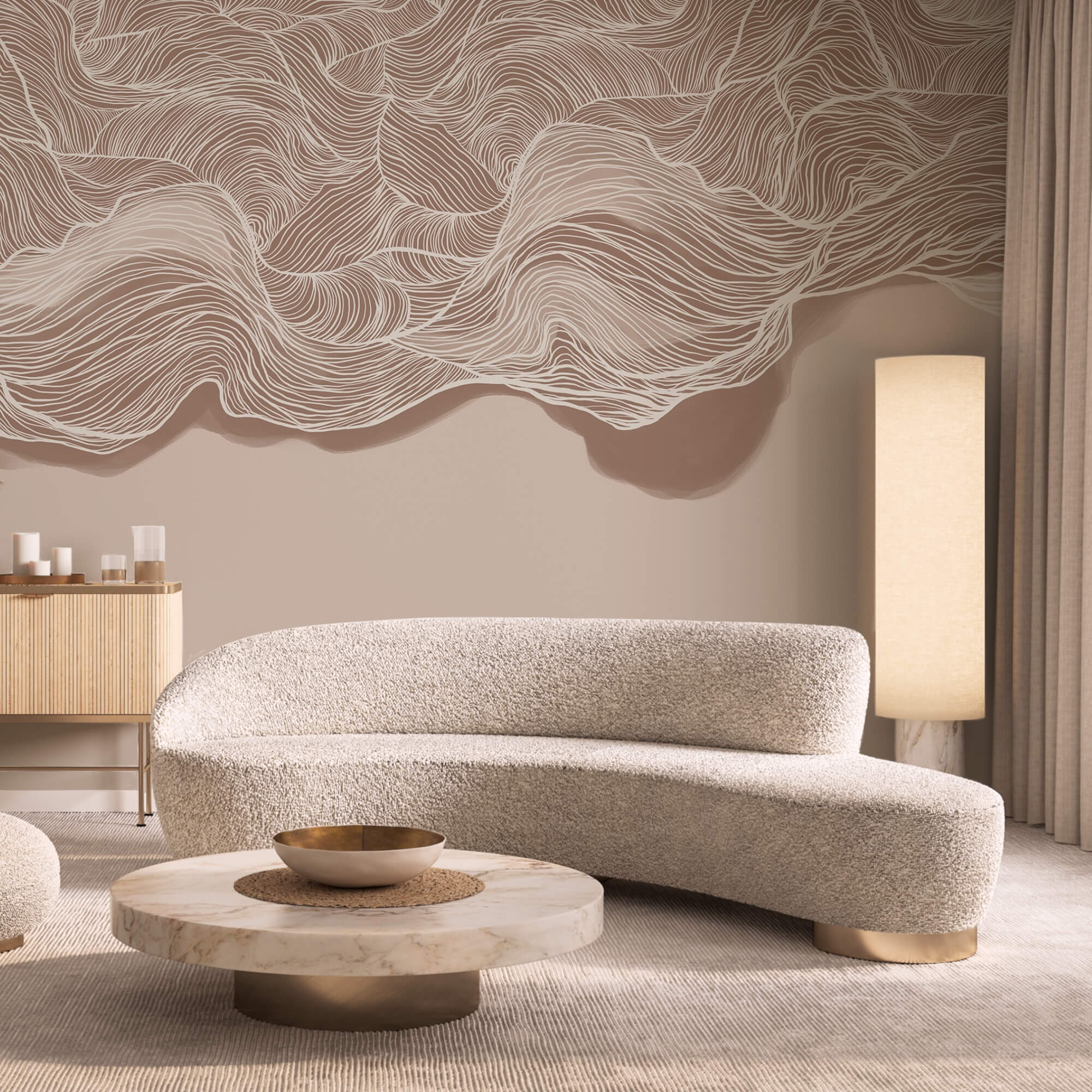 Hnědý a bílý vlnitý vzor