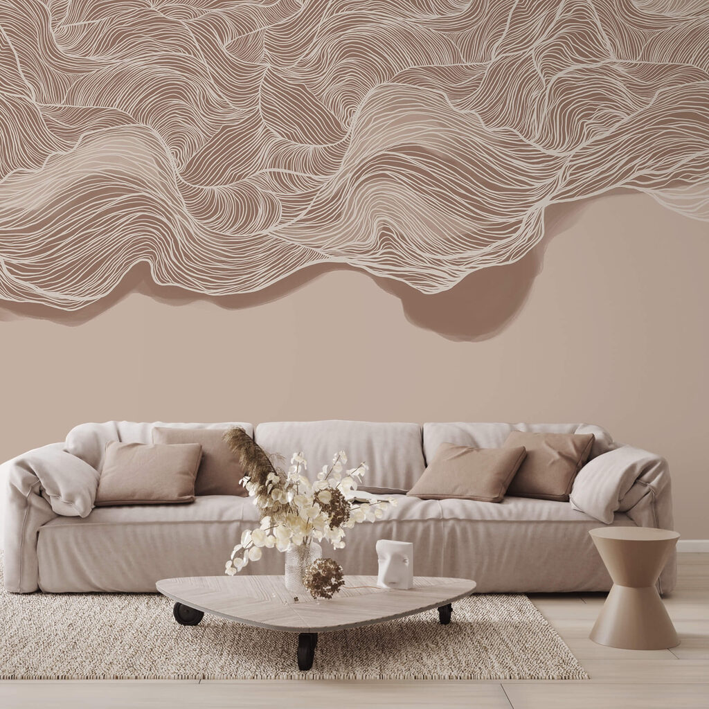 Hnědý a bílý vlnitý vzor