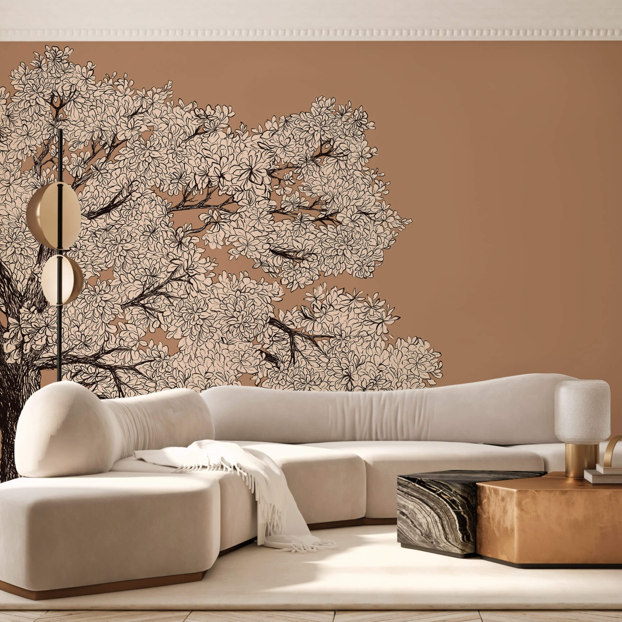 Strom s bílými květy