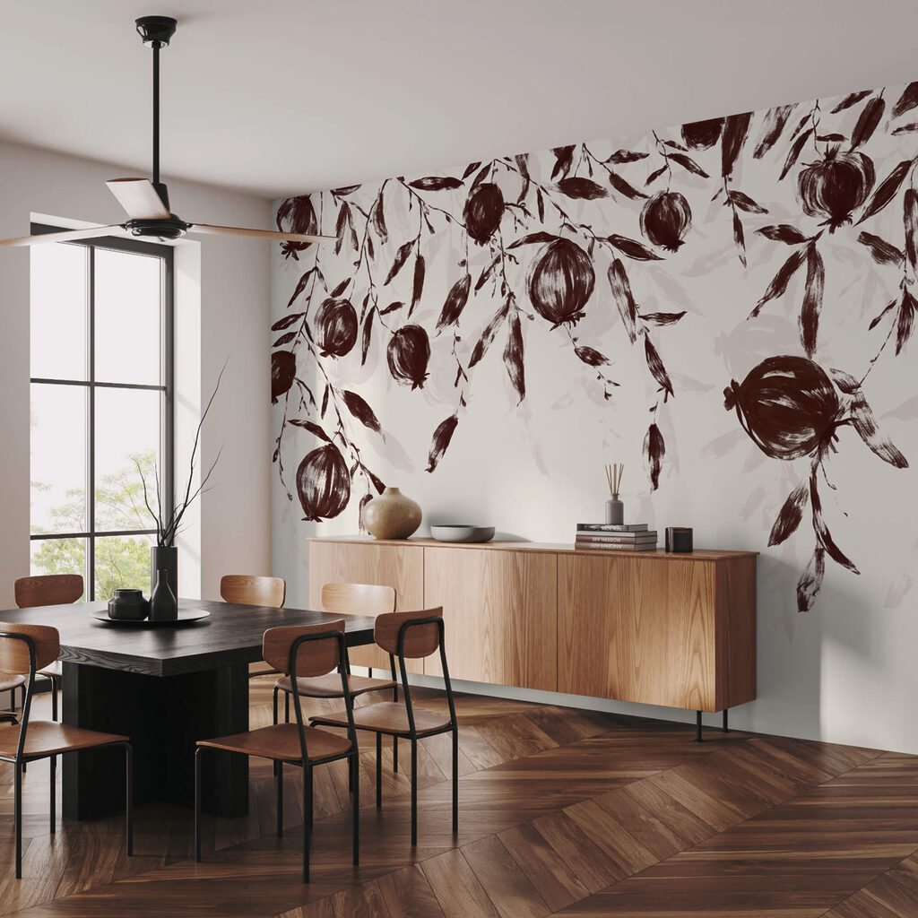 Malba ovoce na větvi