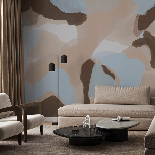 Abstraktní tvary v jemných barvách