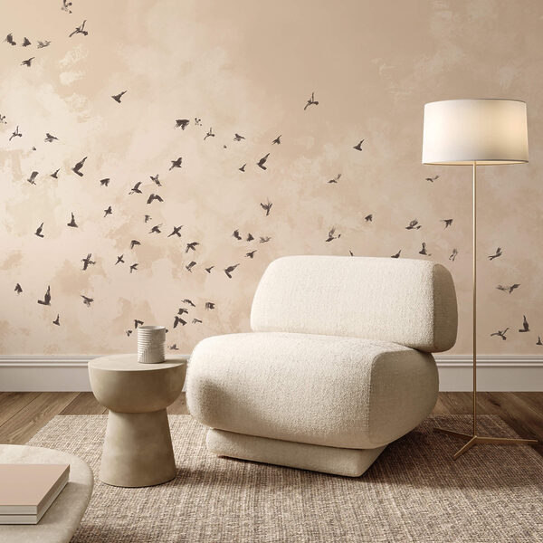 Hejno ptáků na obloze