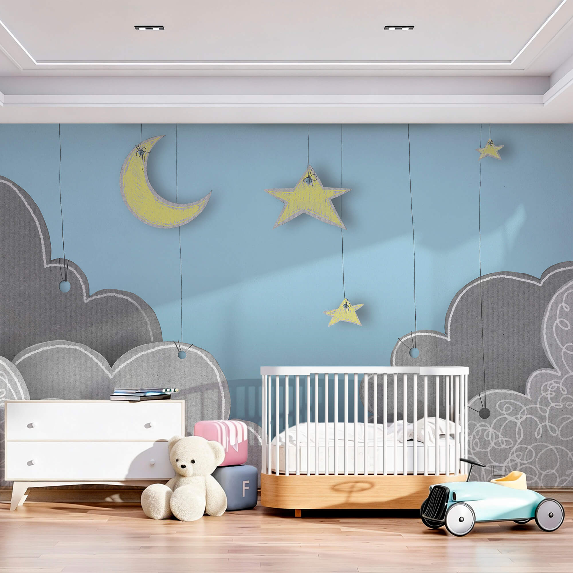 Měsíc a hvězdy z mraků