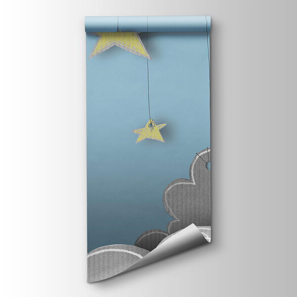 Moon and stars from clouds