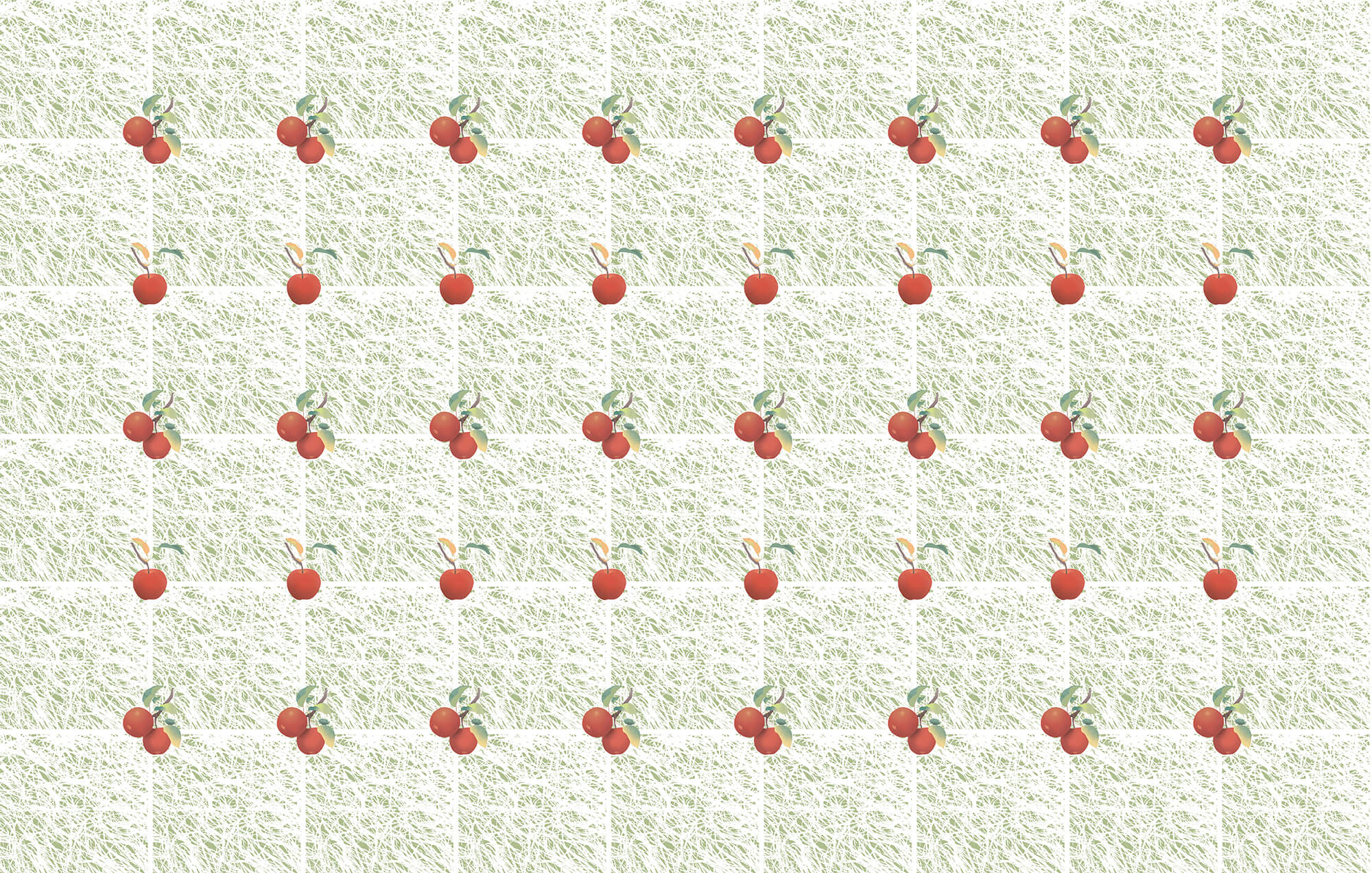 Pattern of red apples