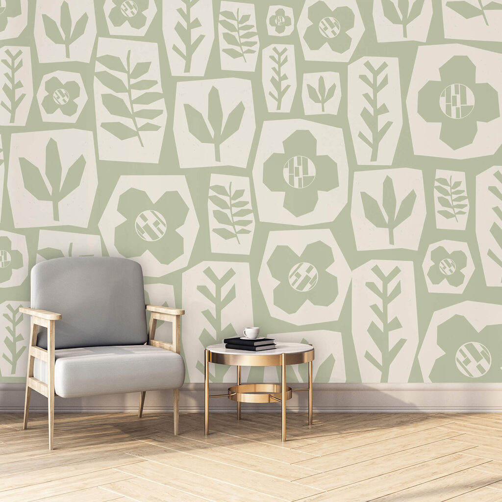 Wall murals Pattern of flowers and leaves