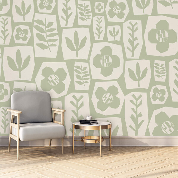 Wall murals Pattern of flowers and leaves