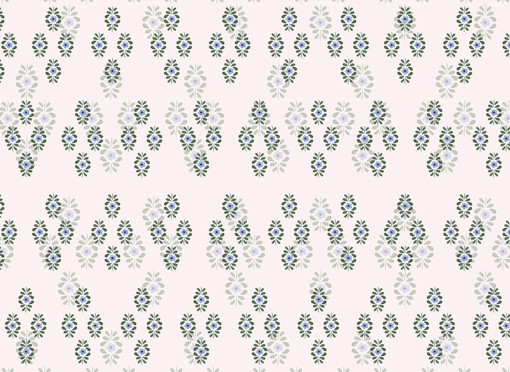 Pattern of blue flowers