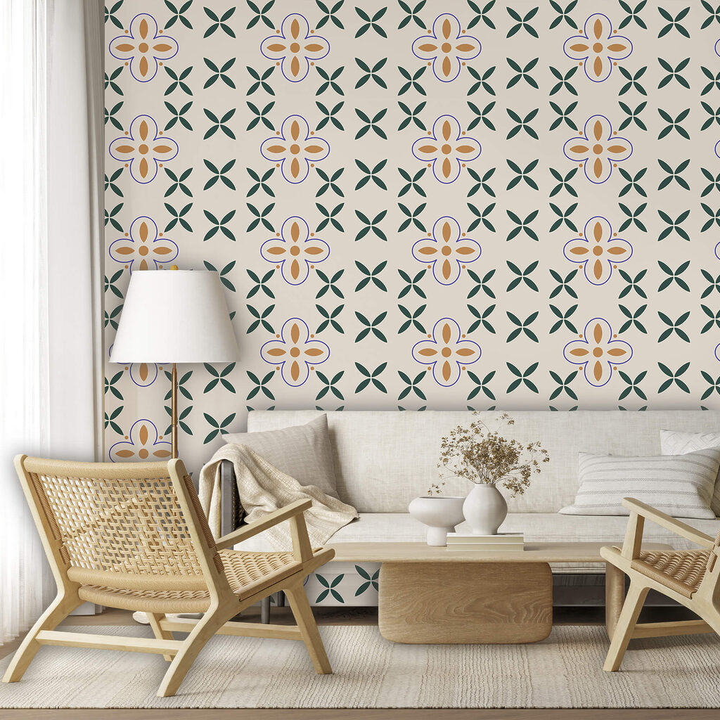 Vzor květin na bílém pozadí