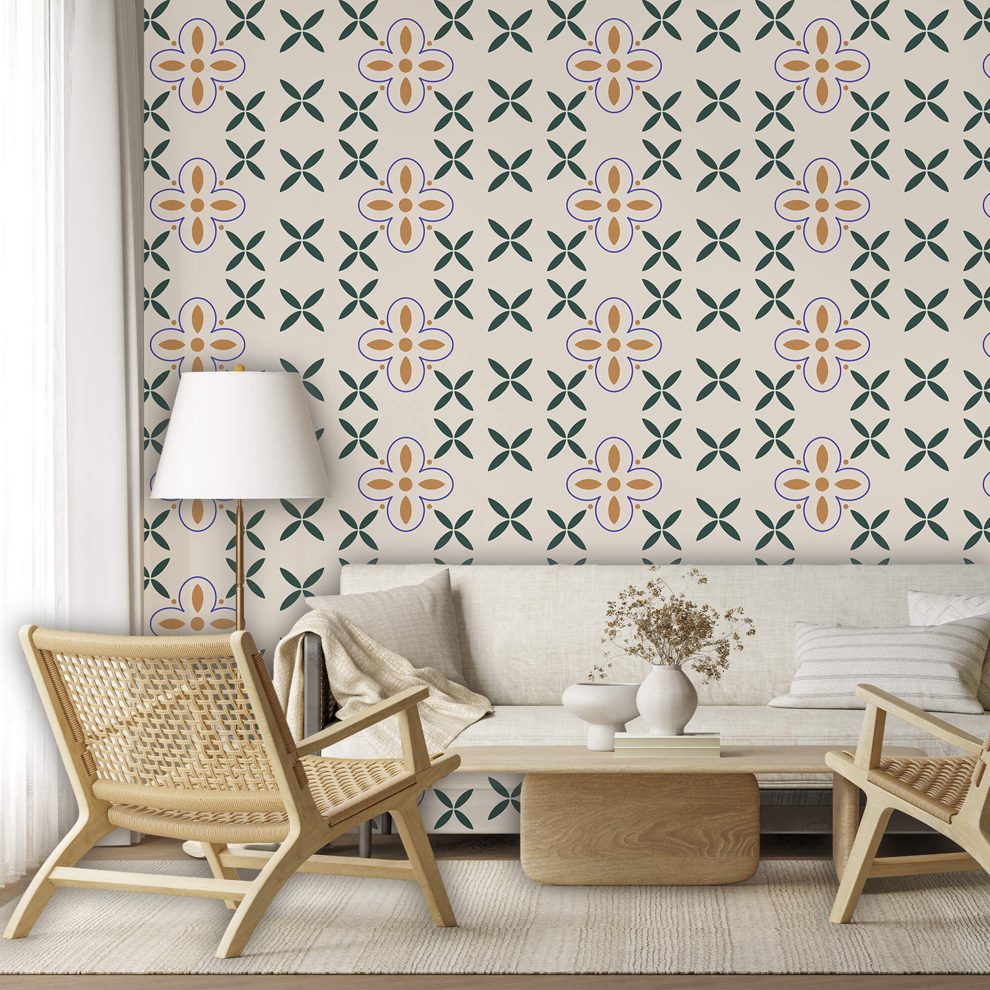 Vzor květin na bílém pozadí