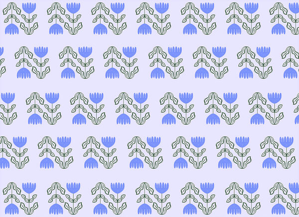 Pattern of flowers and leaves