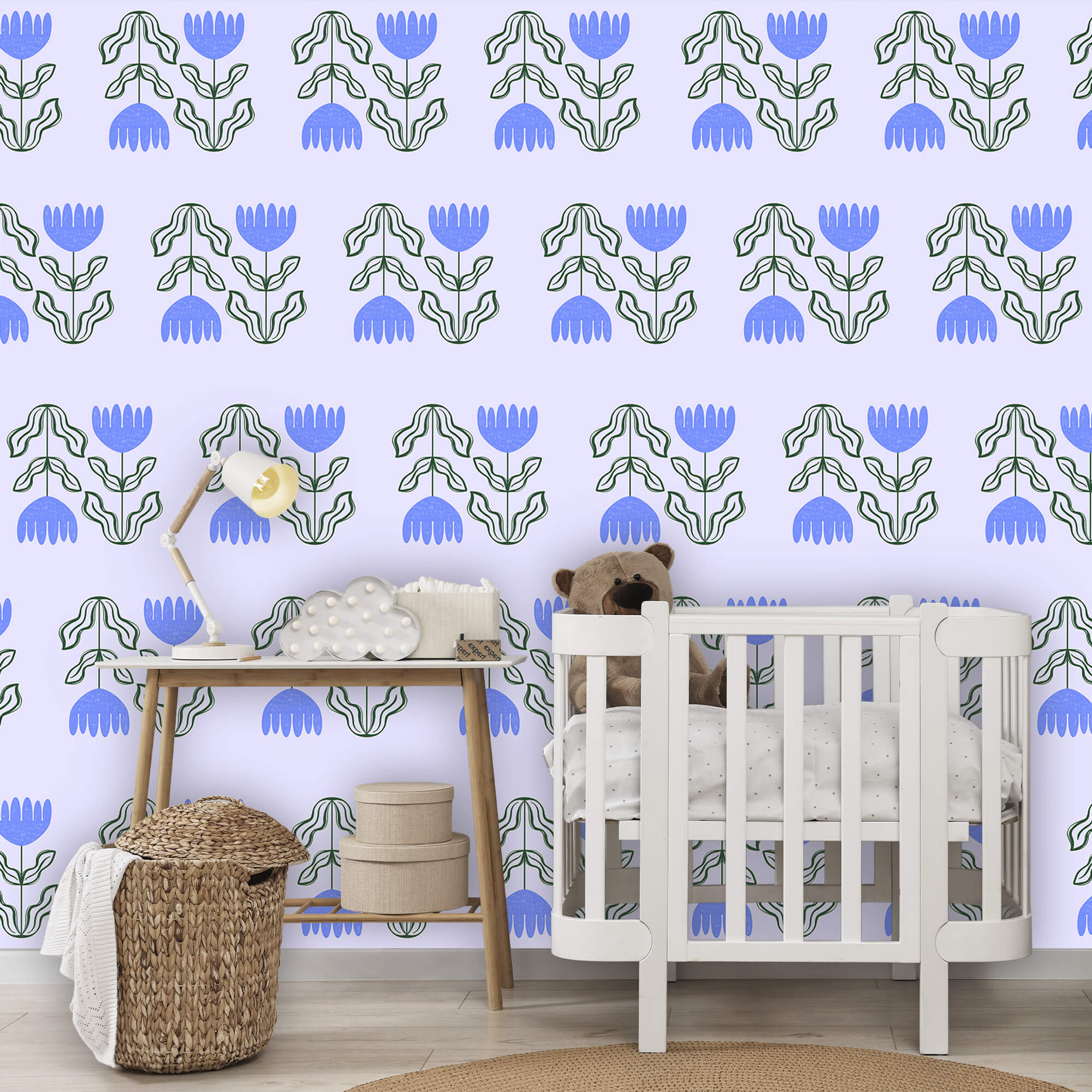 Vzor květů a listů