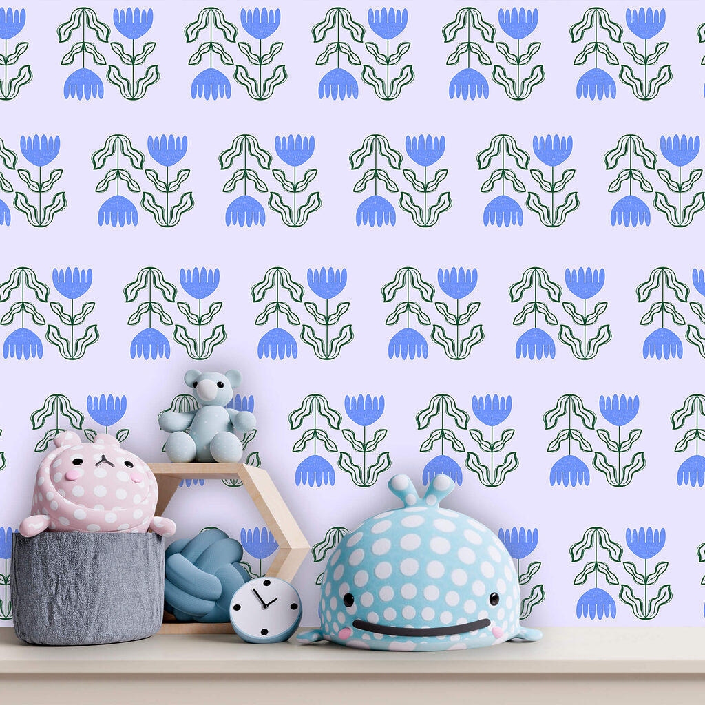 Vzor květů a listů