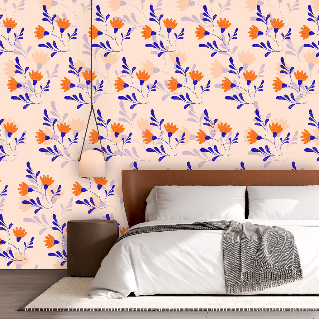 Vzor květů a listů