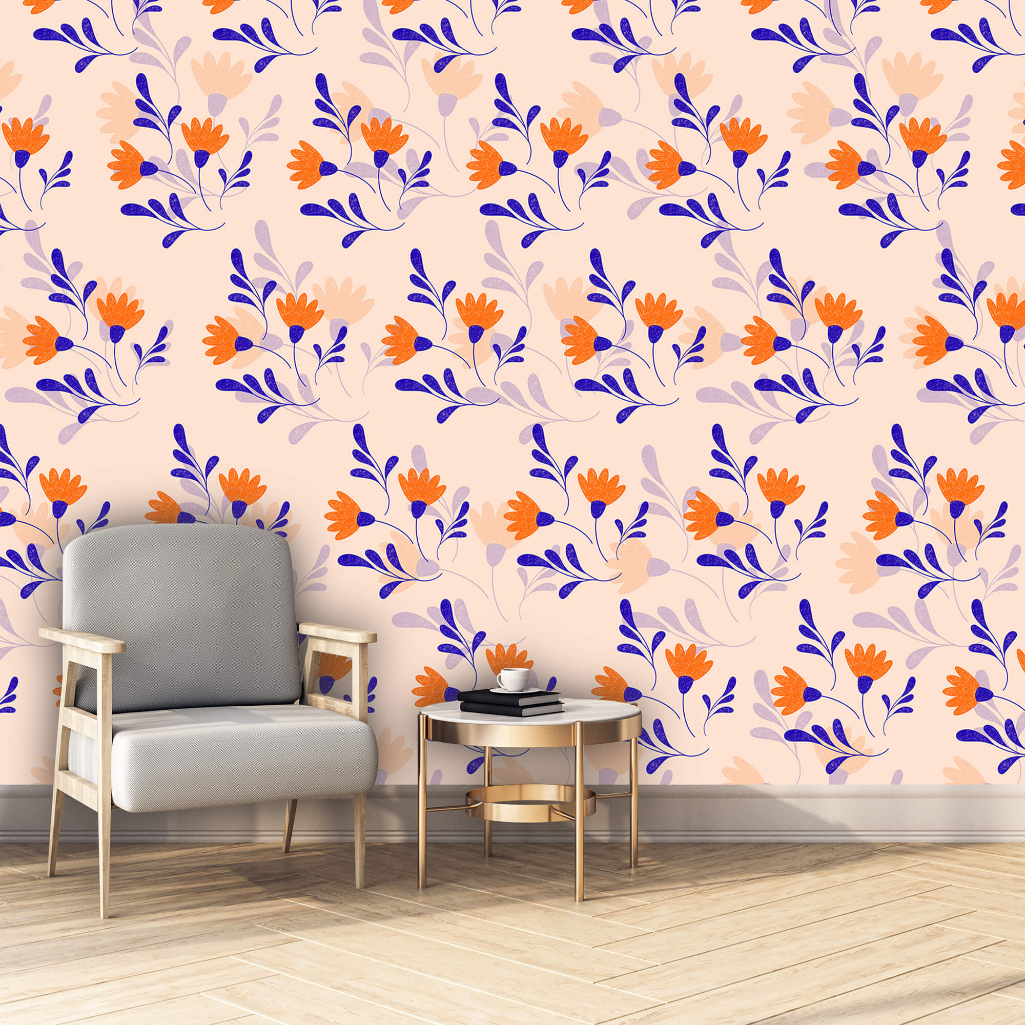 Vzor květů a listů