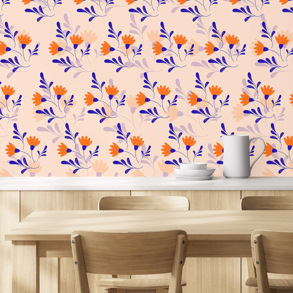 Vzor květů a listů