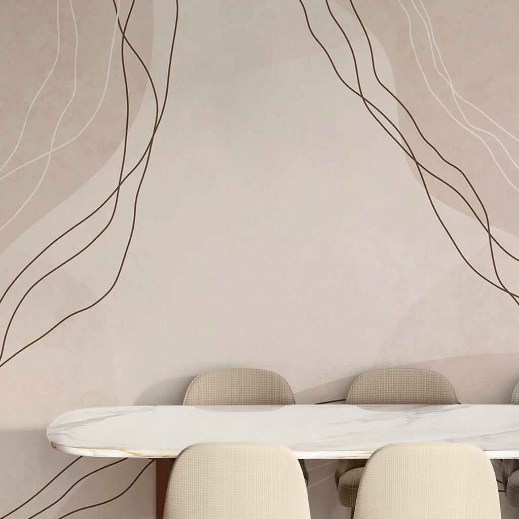 Bílé a hnědé čáry na béžovém pozadí