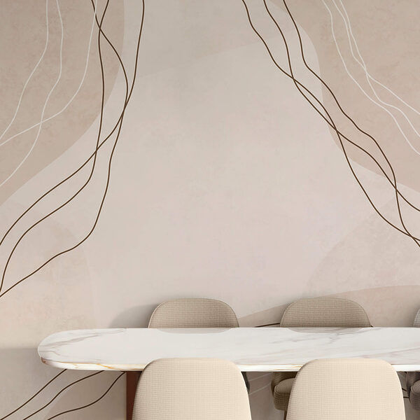 Bílé a hnědé čáry na béžovém pozadí