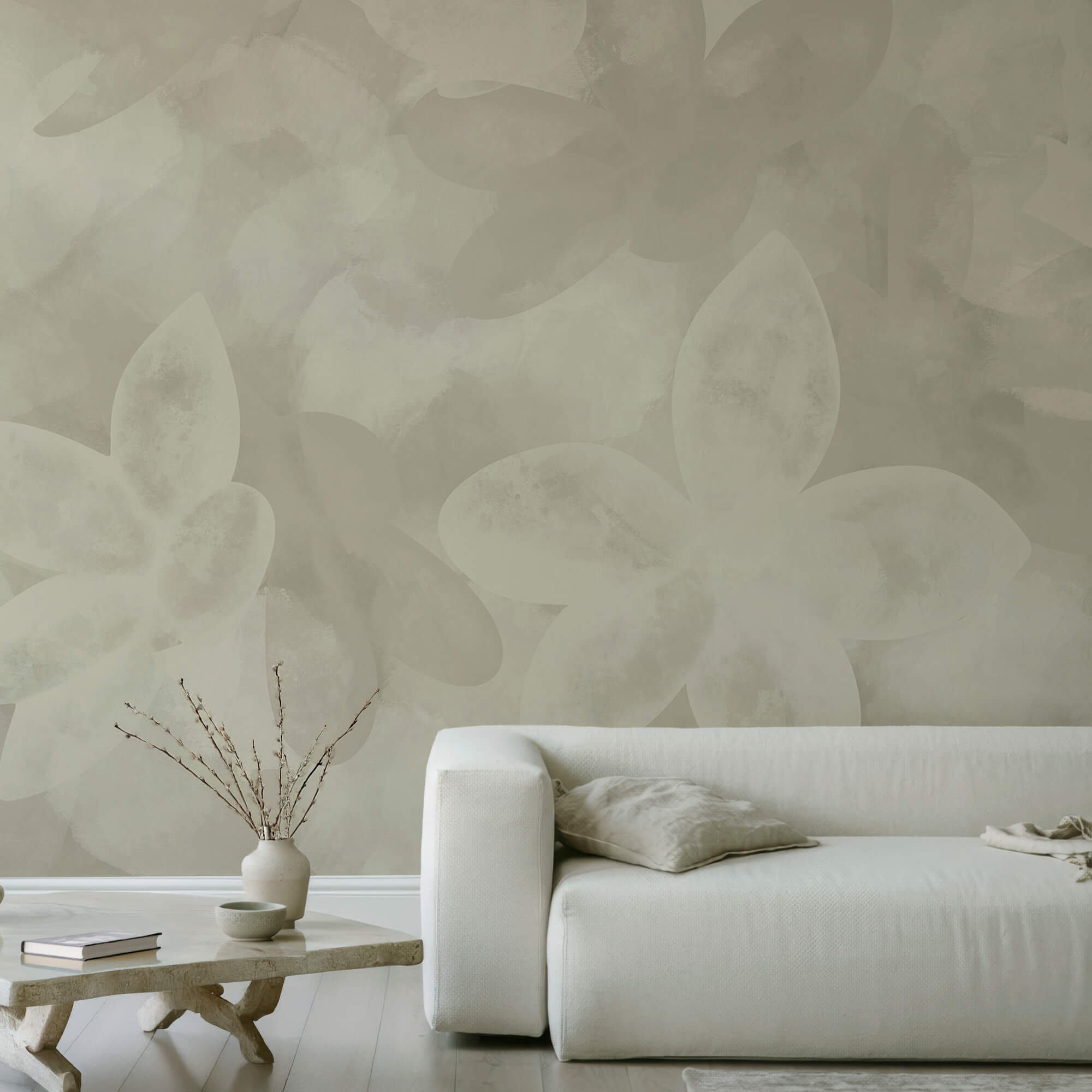 Bílý květinový vzor