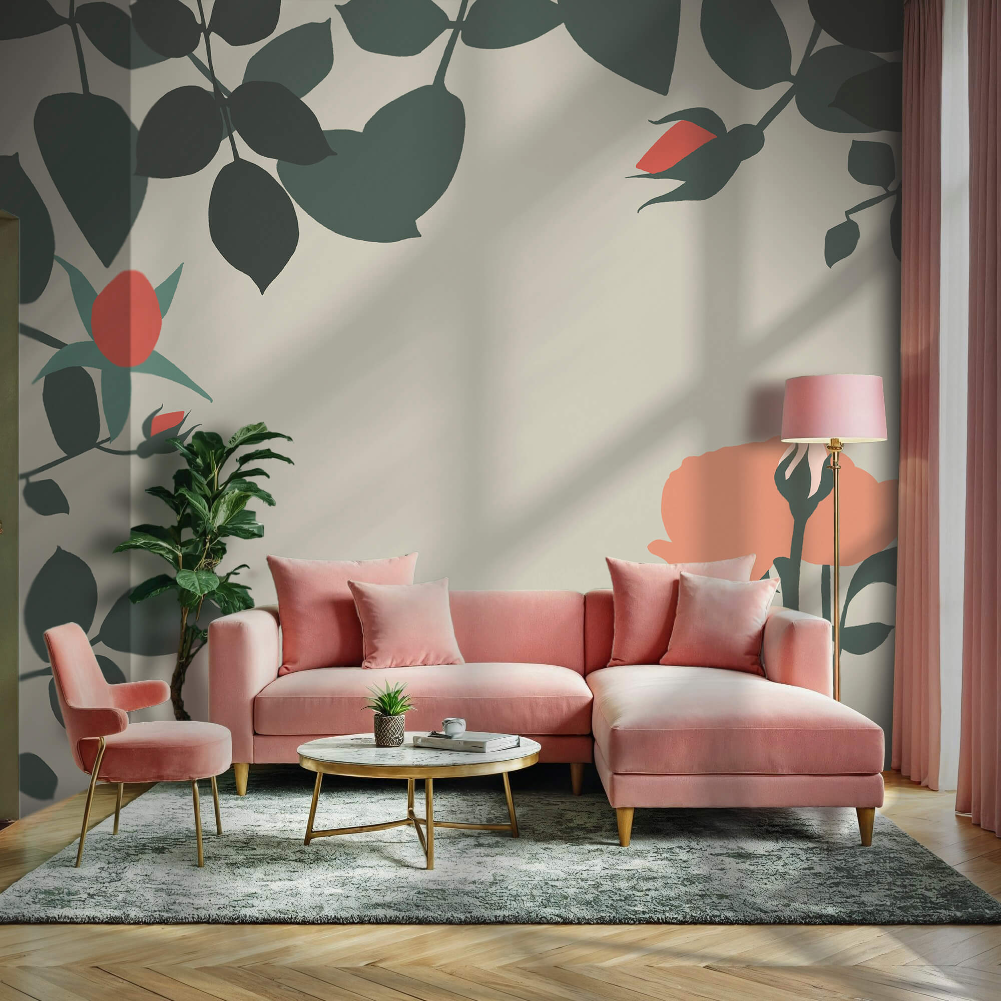 Květinový design s živými barvami