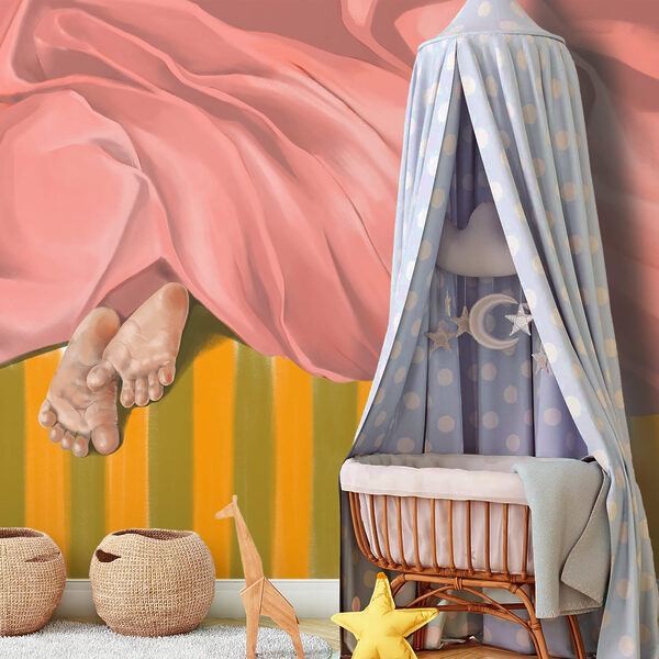 Pár nohou pod růžovou dekou