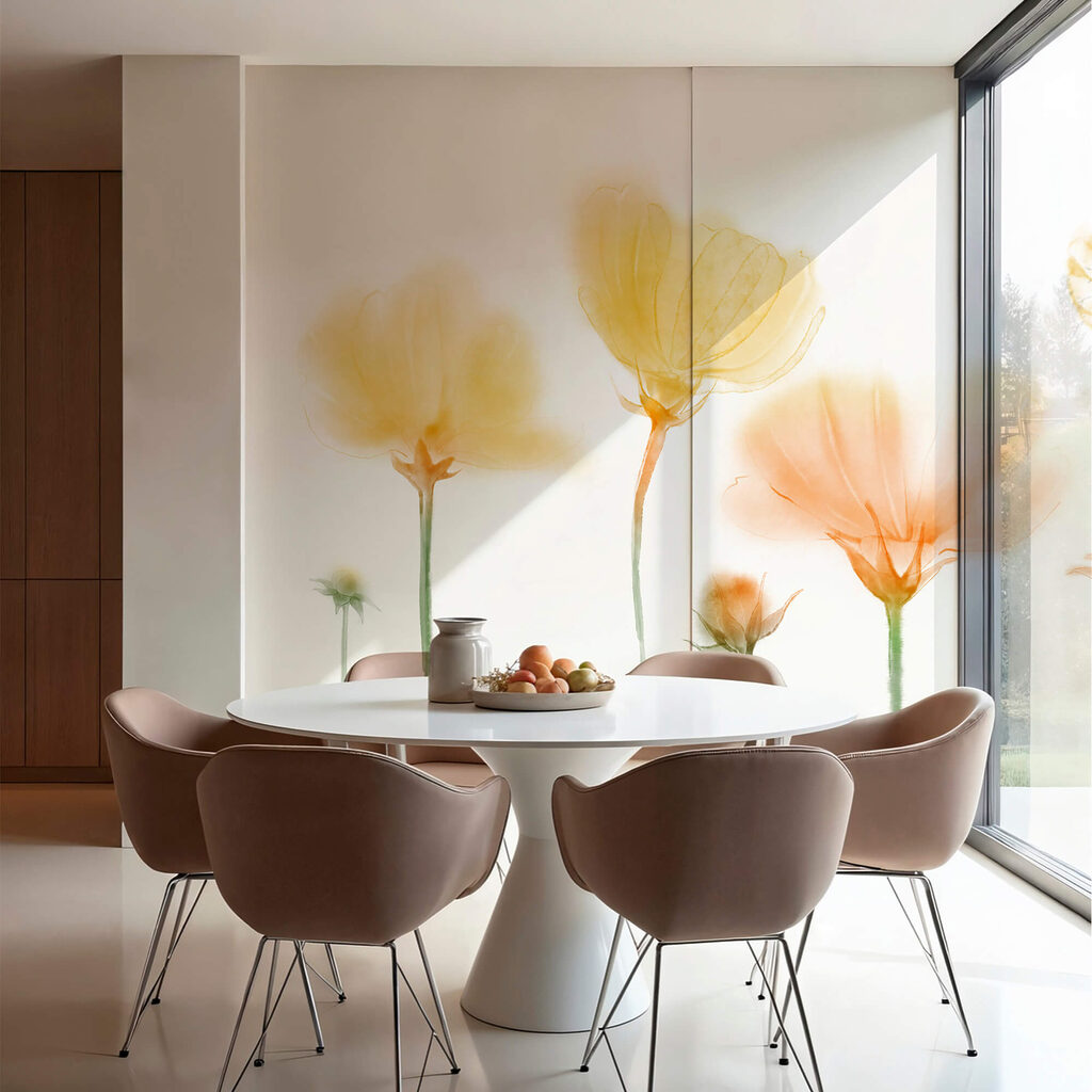 Skupina květin se světlem