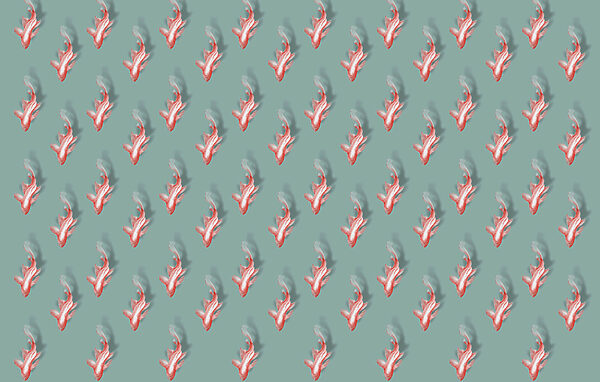 Pattern of fish on a blue background