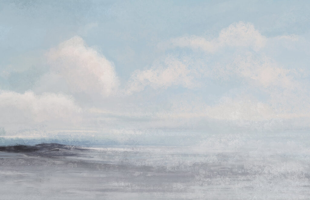 Landscape with a cloudy sky