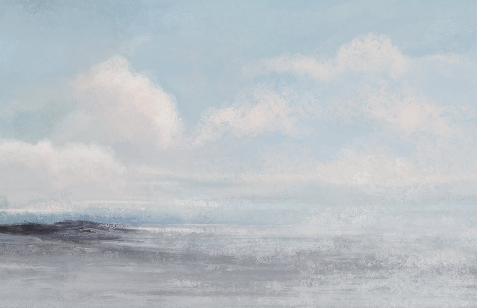 Landscape with a cloudy sky