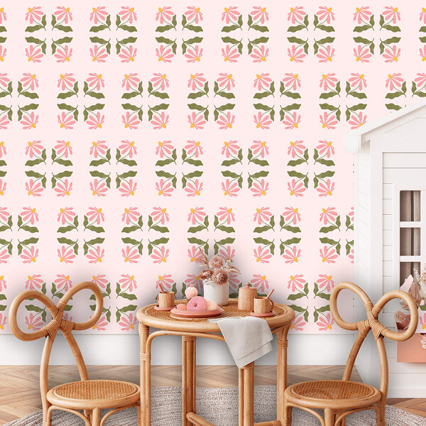 Vzor z květů a listů