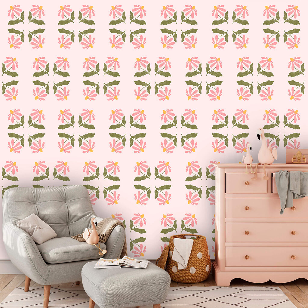 Vzor z květů a listů