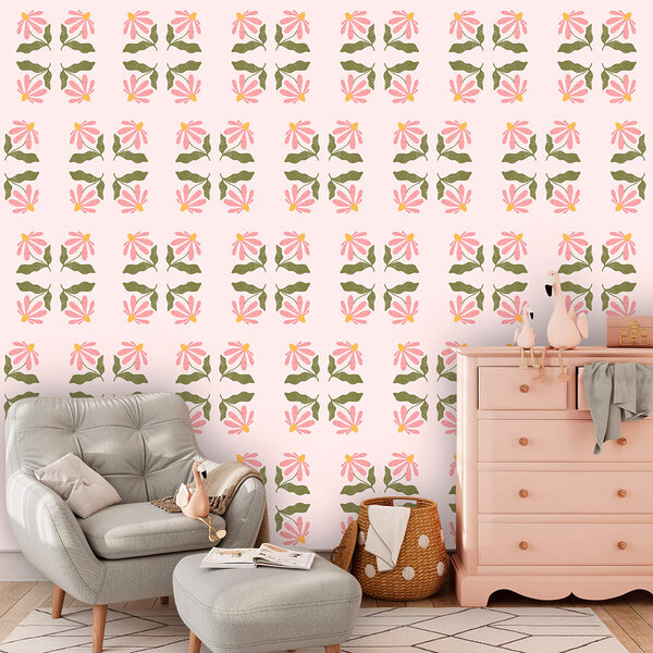 Vzor z květů a listů