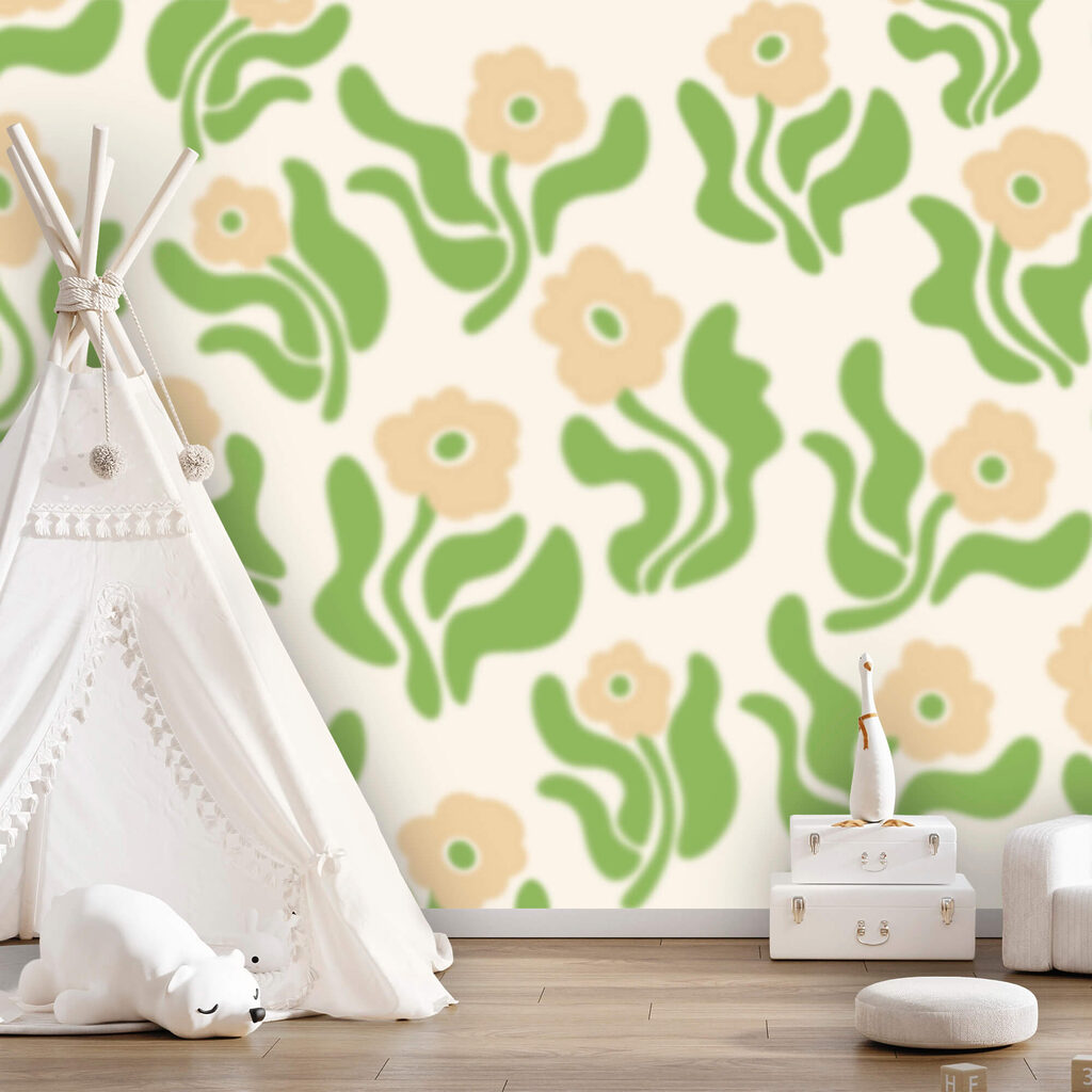 Vzor z květů a listů