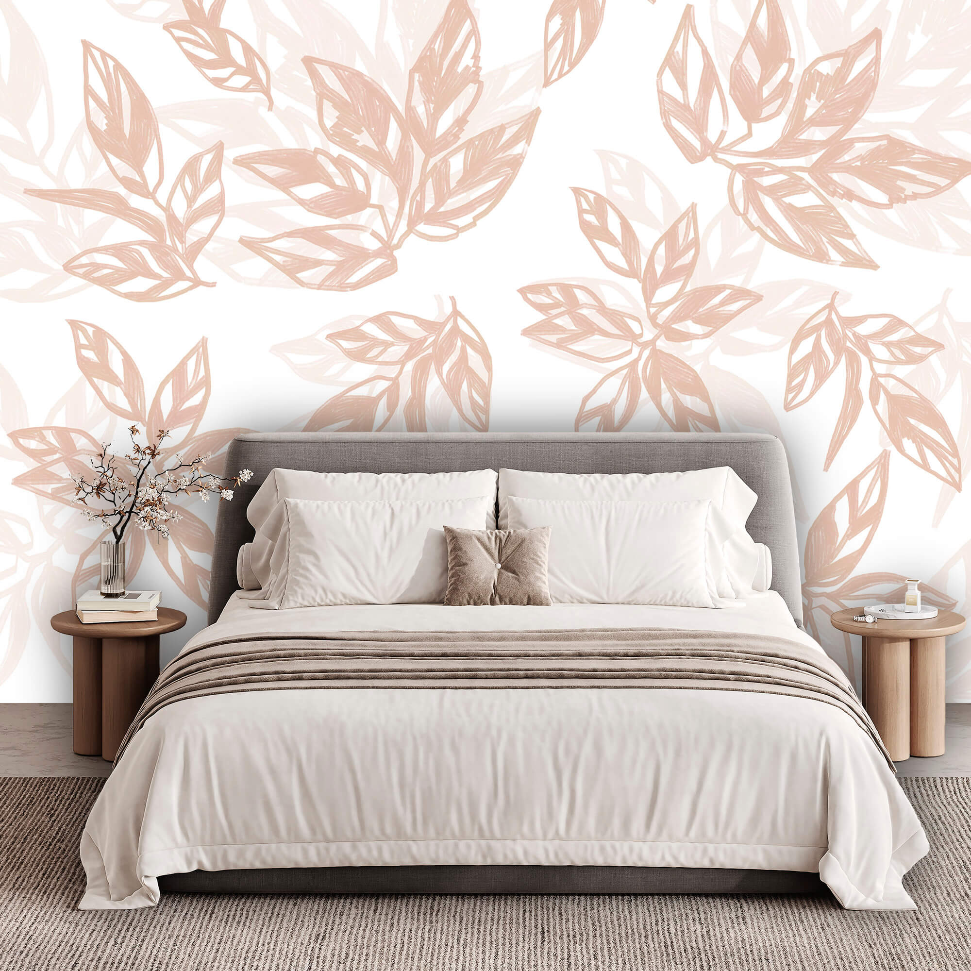 Vzor listů na bílém pozadí