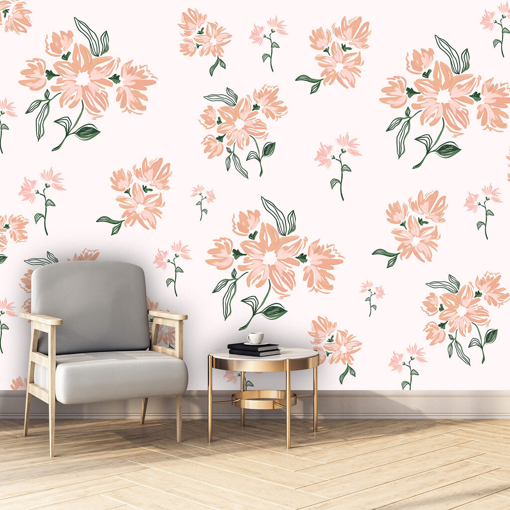 Vzor květin na bílém pozadí