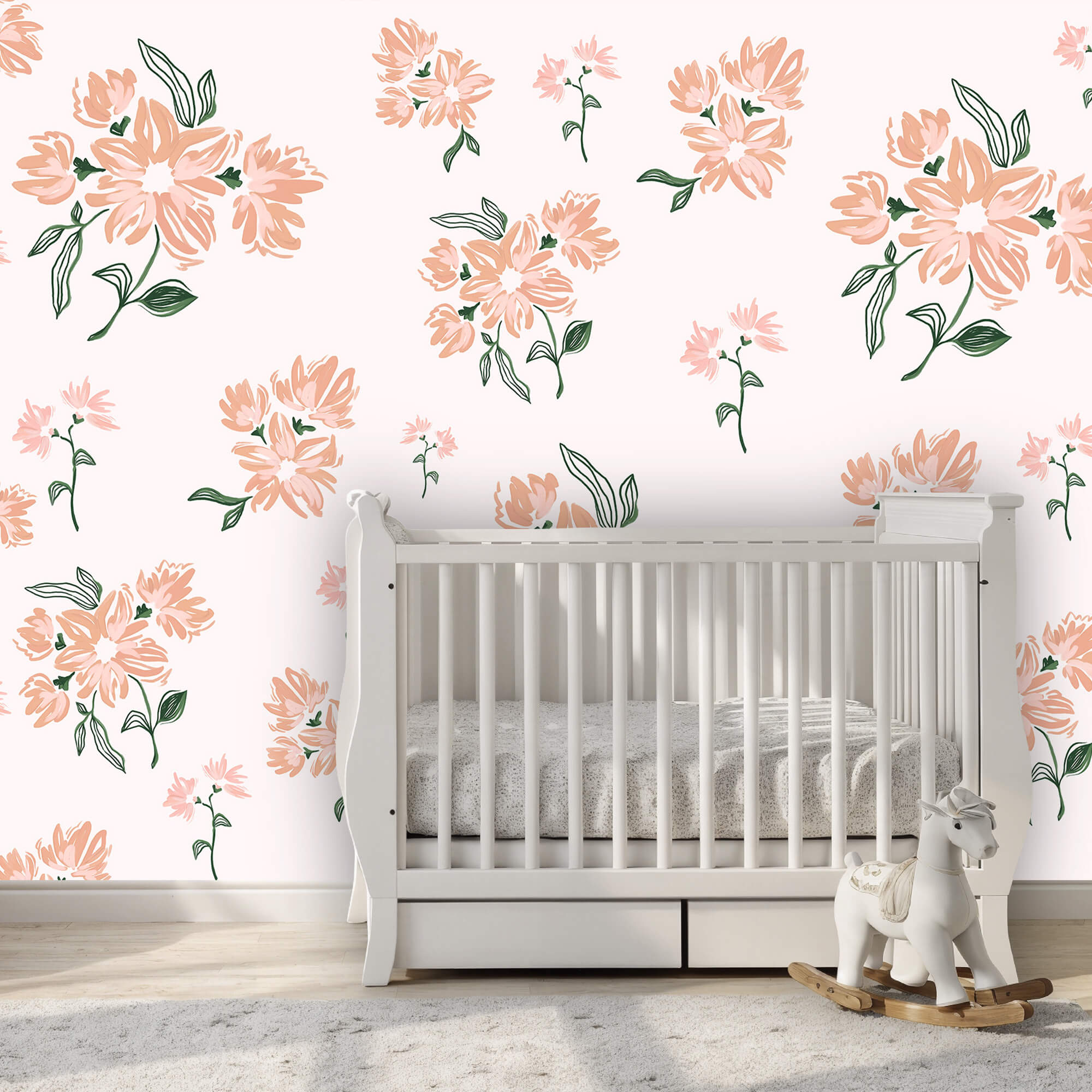 Vzor květin na bílém pozadí