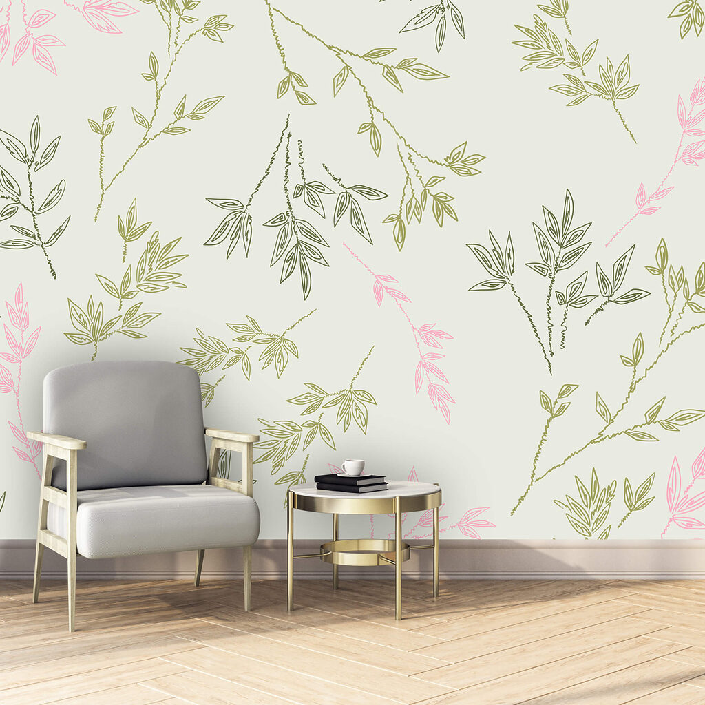 Vzor listů na bílém pozadí