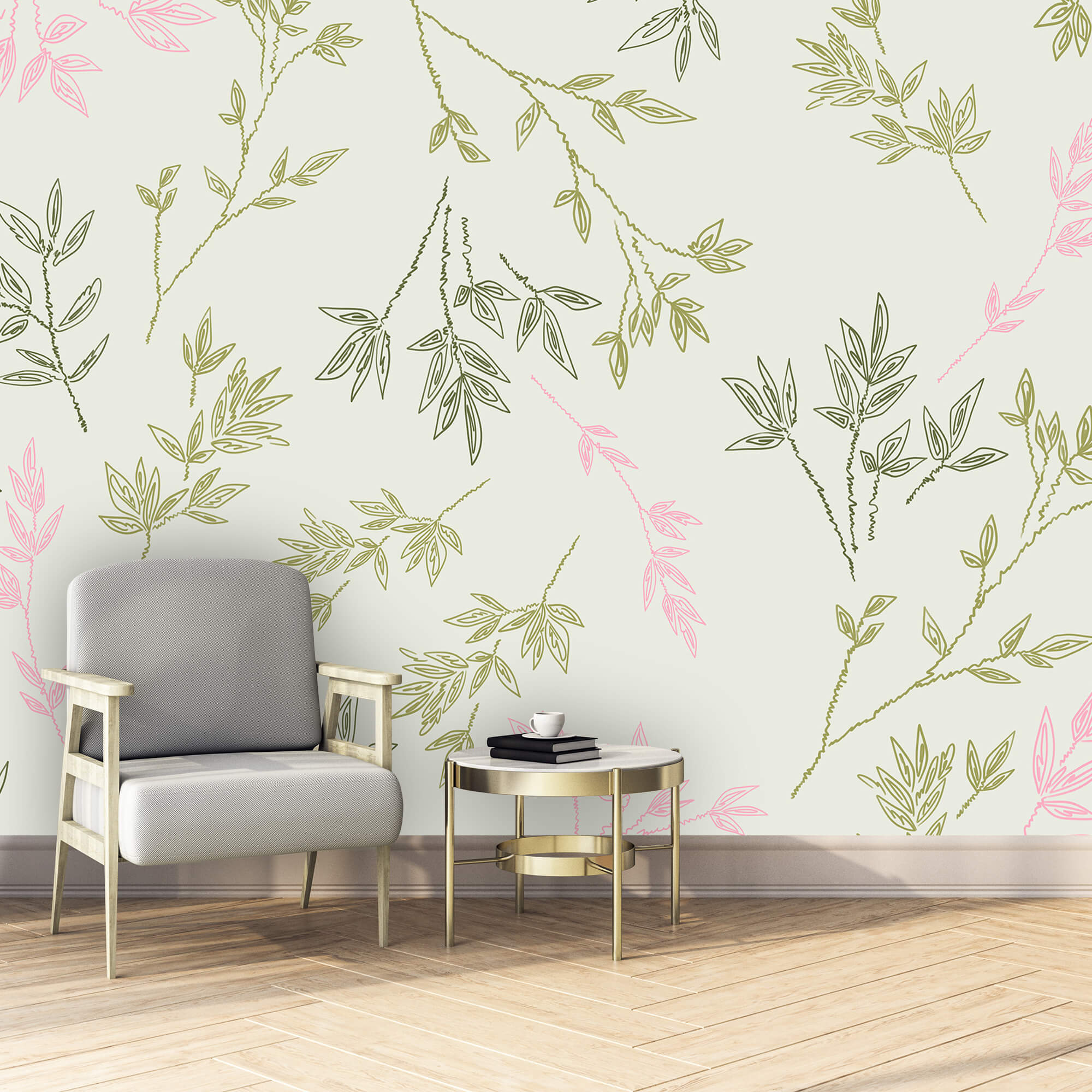 Vzor listů na bílém pozadí