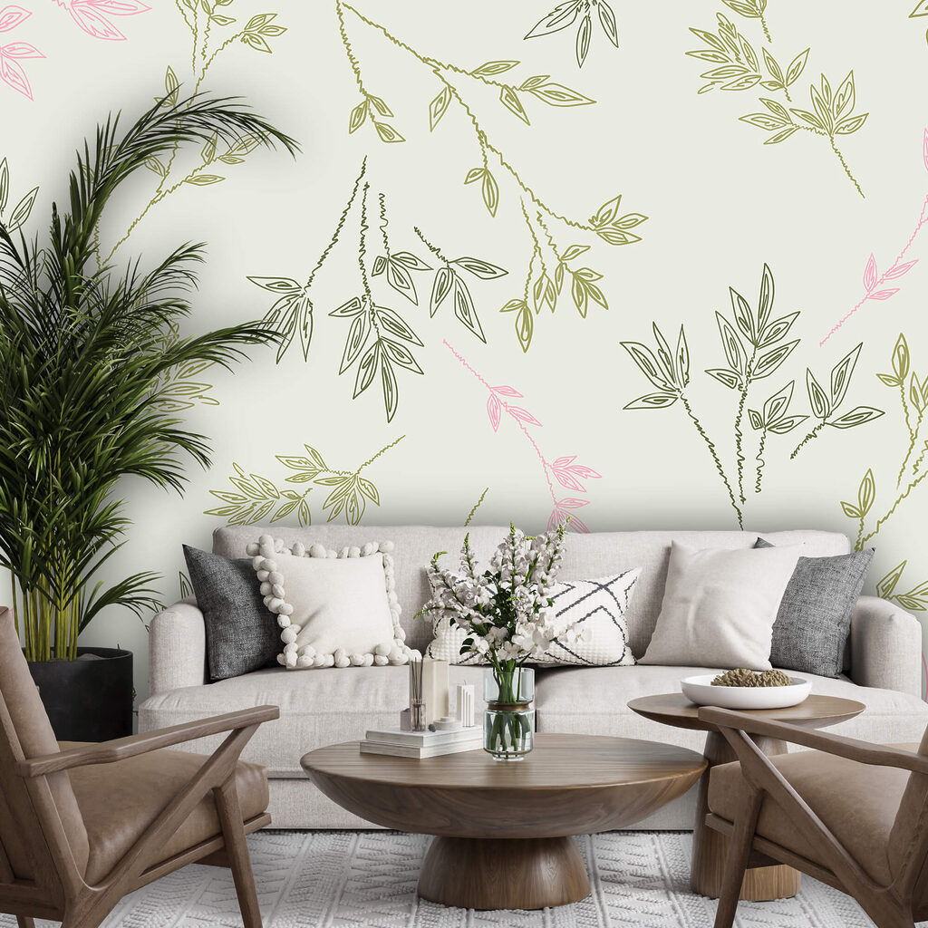 Vzor listů na bílém pozadí