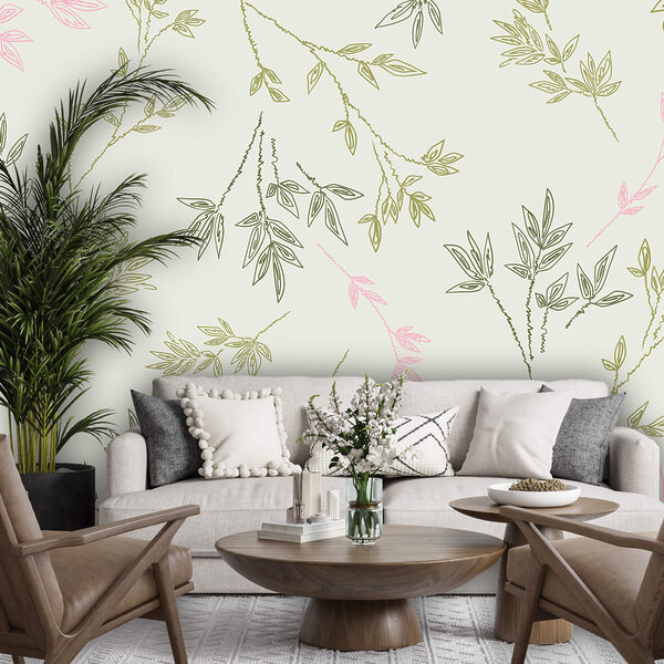 Vzor listů na bílém pozadí