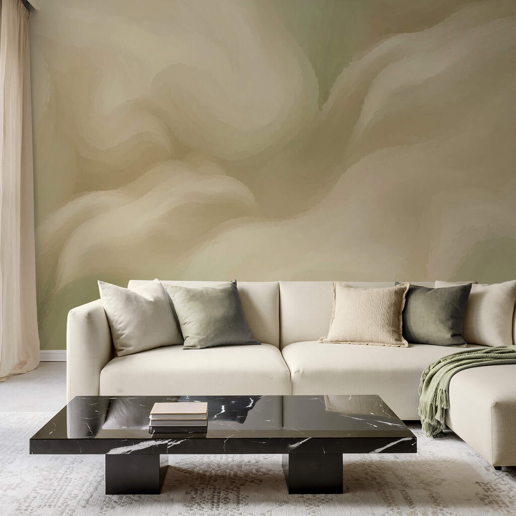 Jemná, plynulá abstrakce ve světlých tónech