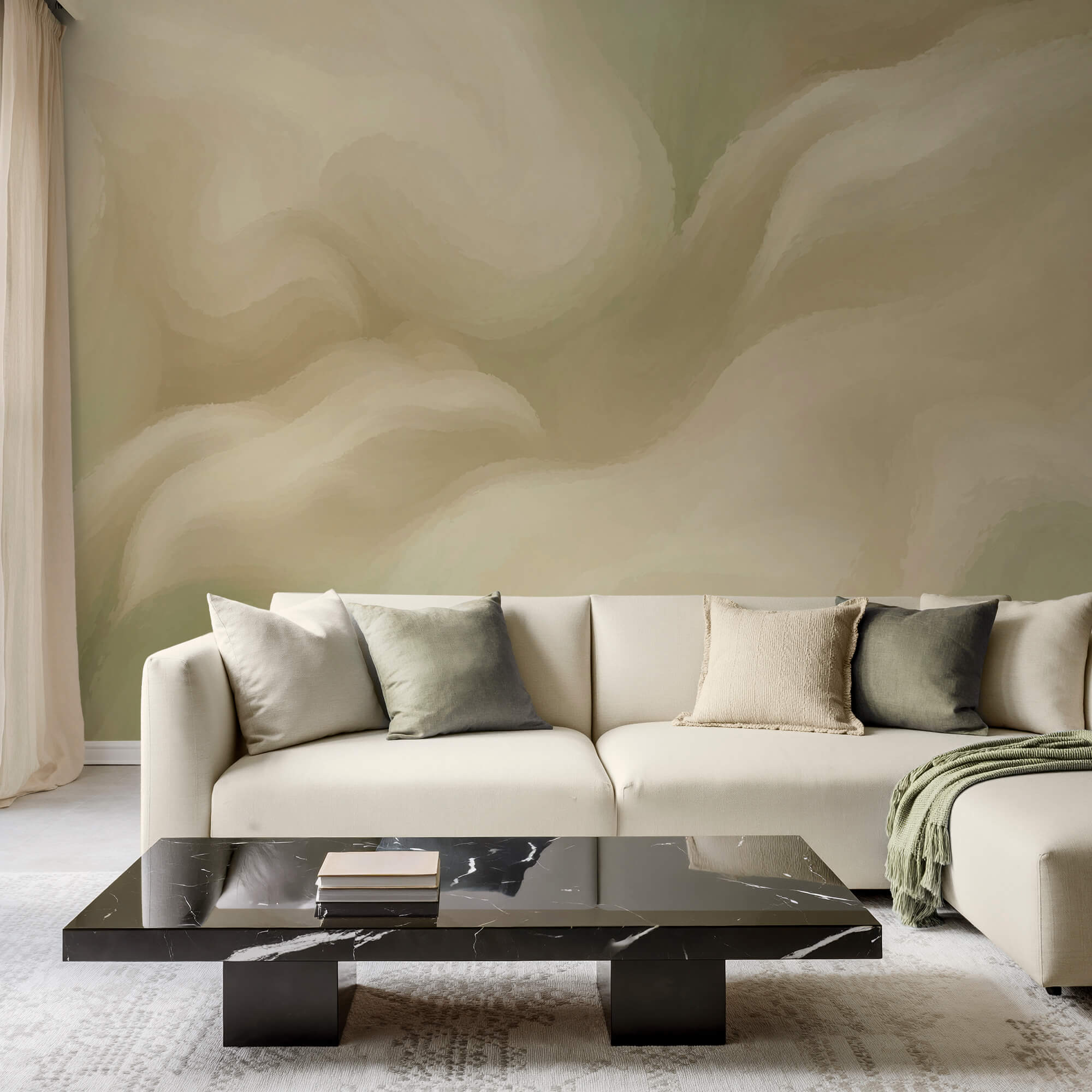 Jemná, plynulá abstrakce ve světlých tónech