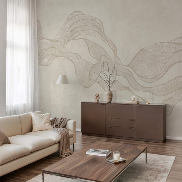 Bílý a hnědý vlnitý vzor