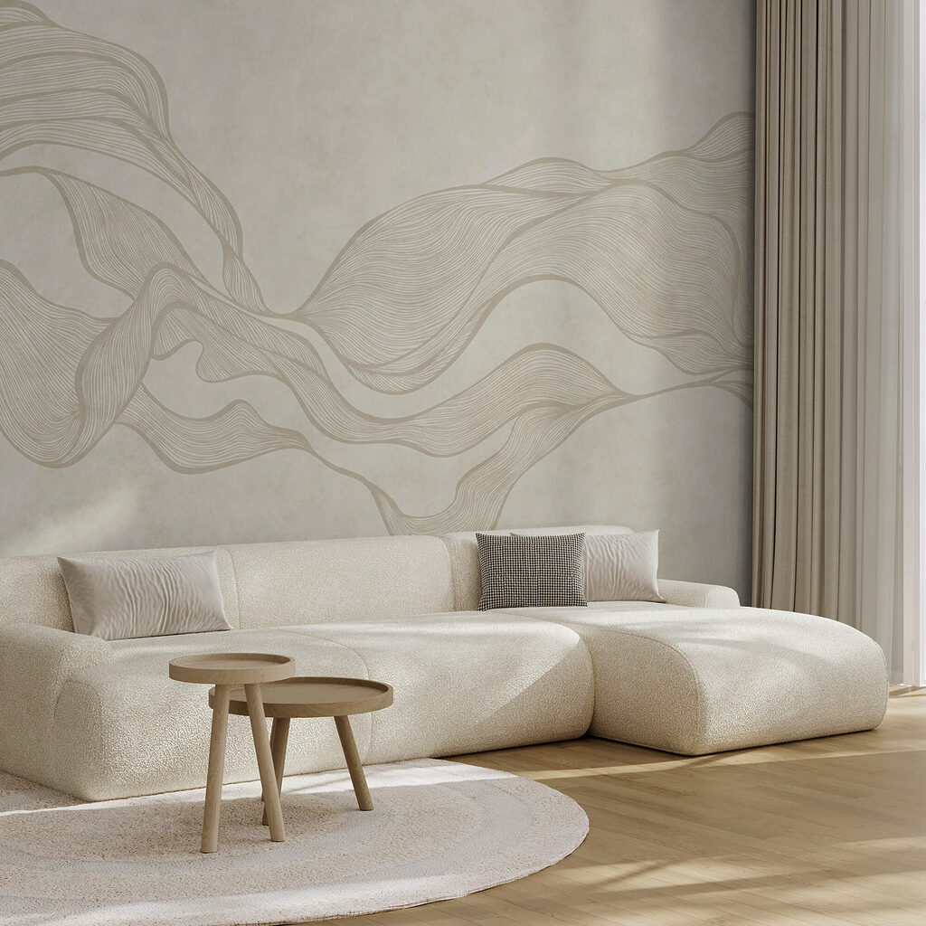 Bílý a hnědý vlnitý vzor