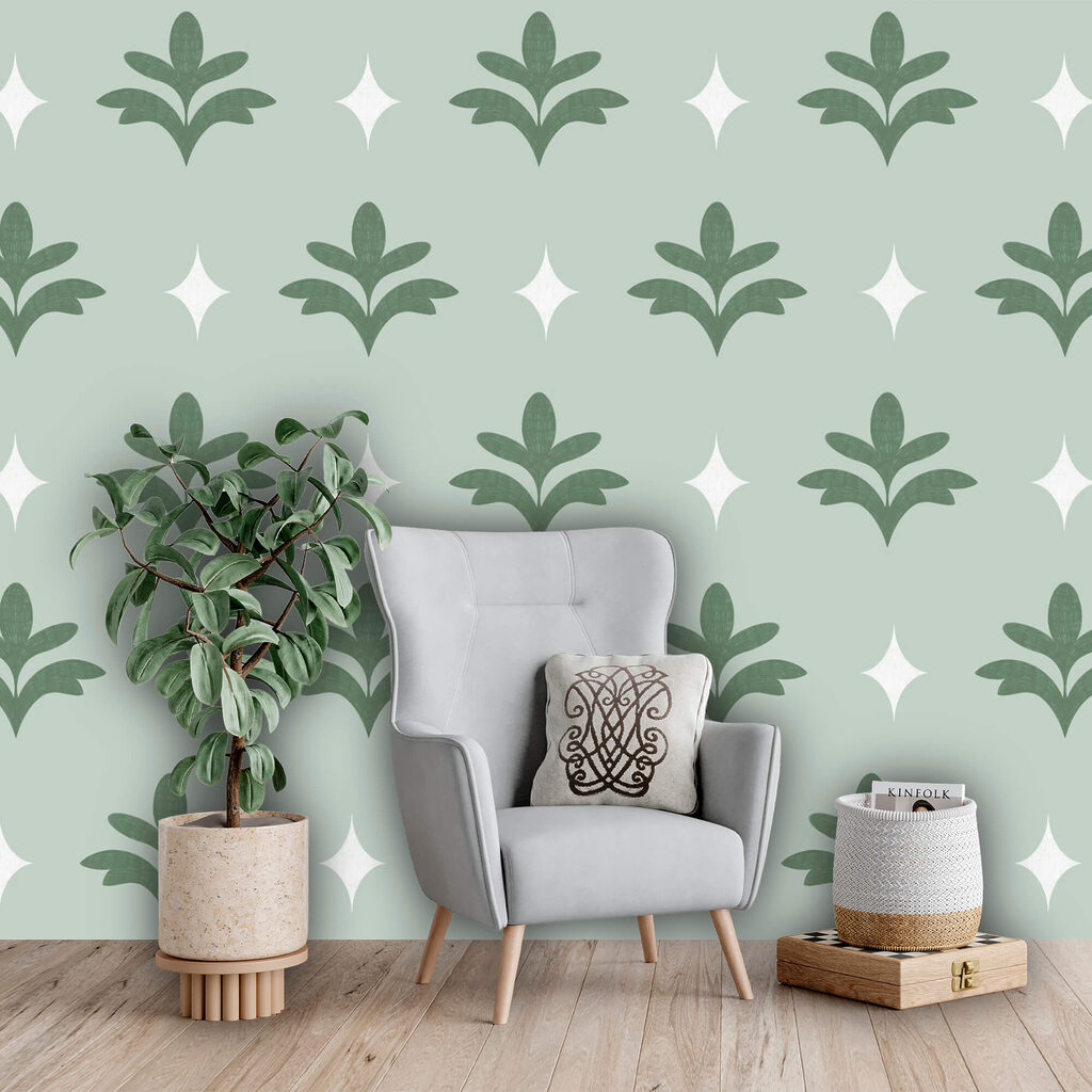 Elegantní botanický vzor v jemných odstínech