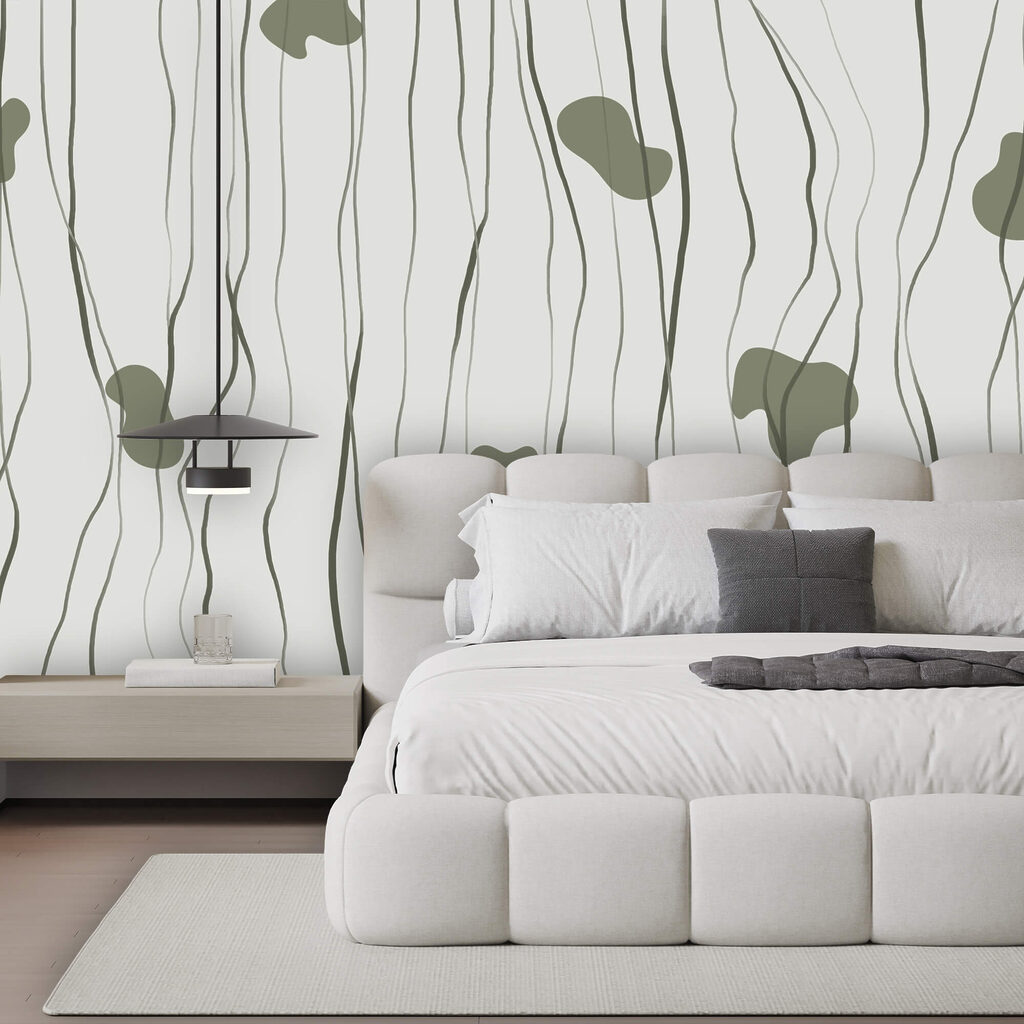 Vzor ze zelených a šedých čar