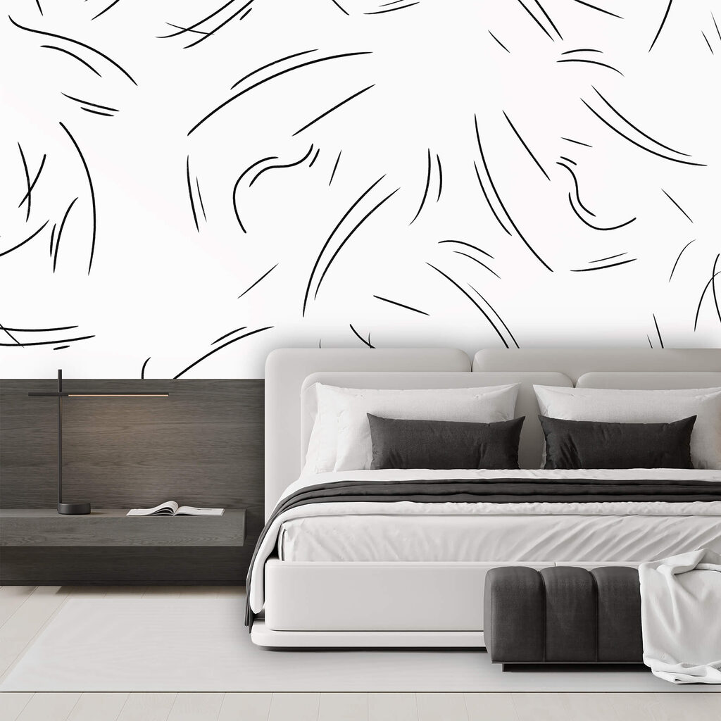 Černé čáry na bílém pozadí