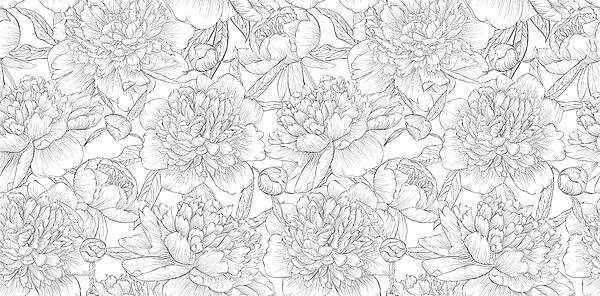 Pattern of flowers and leaves