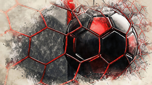 Football ball in a net Football ball in a net