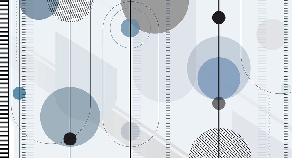 A grey and black circles and lines